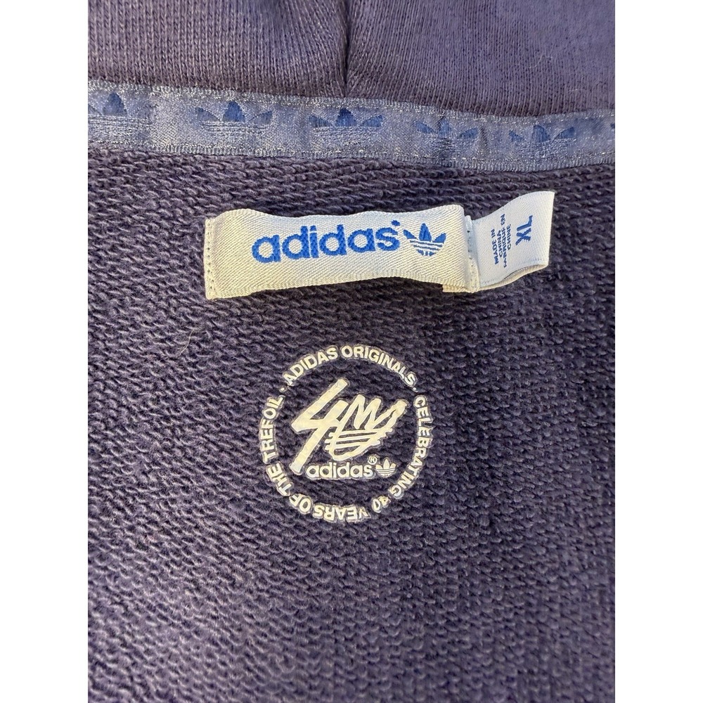 Adidas Originals 72 Sleeveless Hoodie Tank Top XL Navy Trefoil Graphic X31979 - Picture 2 of 8